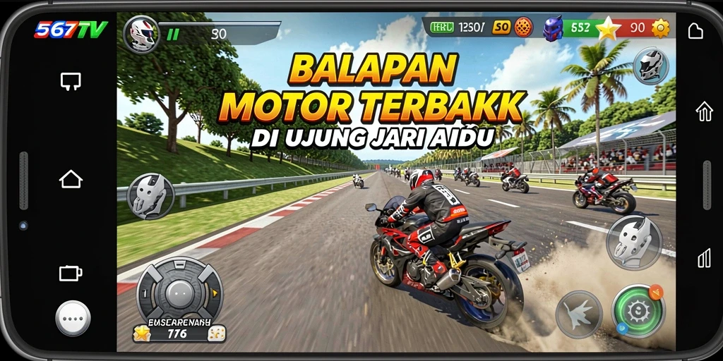 Gameplay menarik dalam balapan motor di 567TV.
