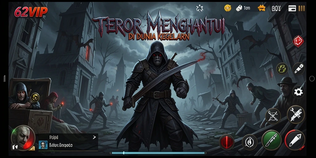 Screenshot gameplay 62VIP yang menampilkan suasana Horror mencekam.