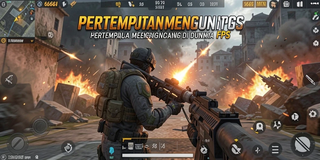 Tampilan gameplay dinamis dari 666I menampilkan aksi tembak yang mendebarkan.