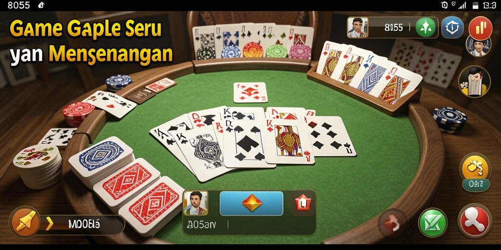 Screenshot permainan Gaple di 8055 yang menarik dan interaktif.