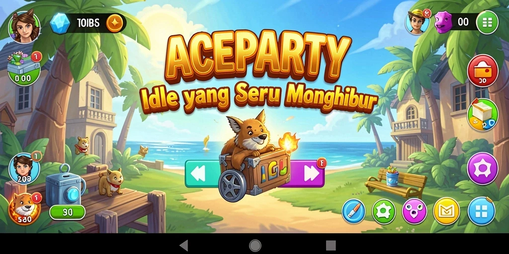 Tampilan gameplay <strong>ACEPARTY</strong> yang menarik dan penuh warna.
