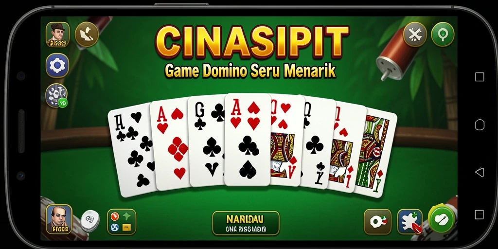 Tangkapan layar gameplay CINASIPIT menampilkan aksi seru permainan Domino.