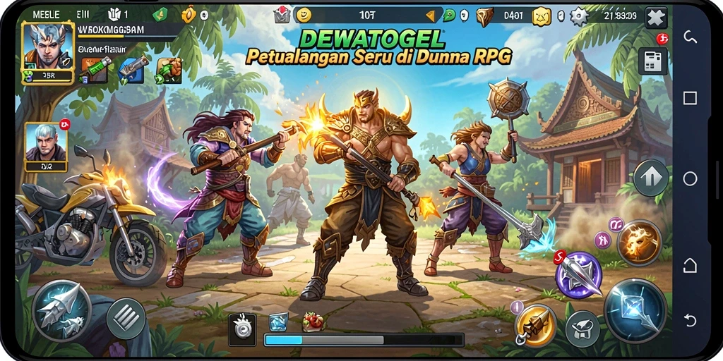 Tangkapan layar DEWATOGEL menampilkan aksi seru dalam pertempuran RPG.