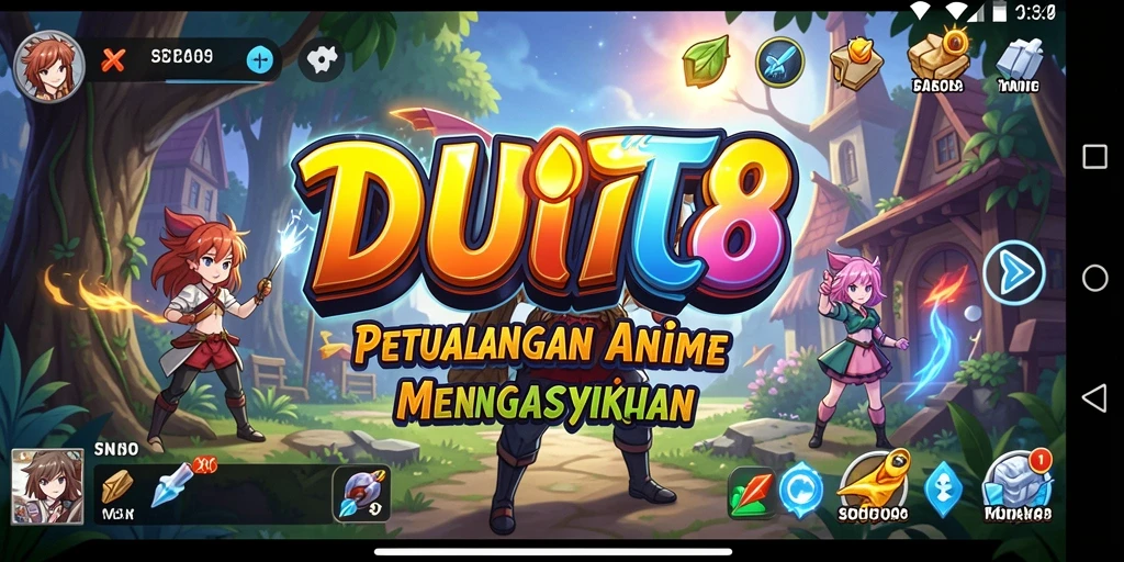 Tampilan menarik dari gameplay DUIT8 yang penuh dengan karakter anime.