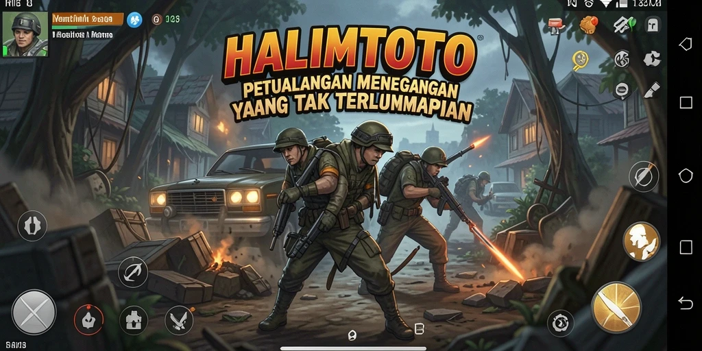 Tangkapan layar HALIMTOTO menunjukkan aksi petualangan penuh semangat.