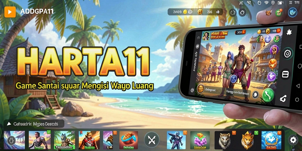 Tampilan gameplay menyenangkan dan penuh warna dari HARTA11.
