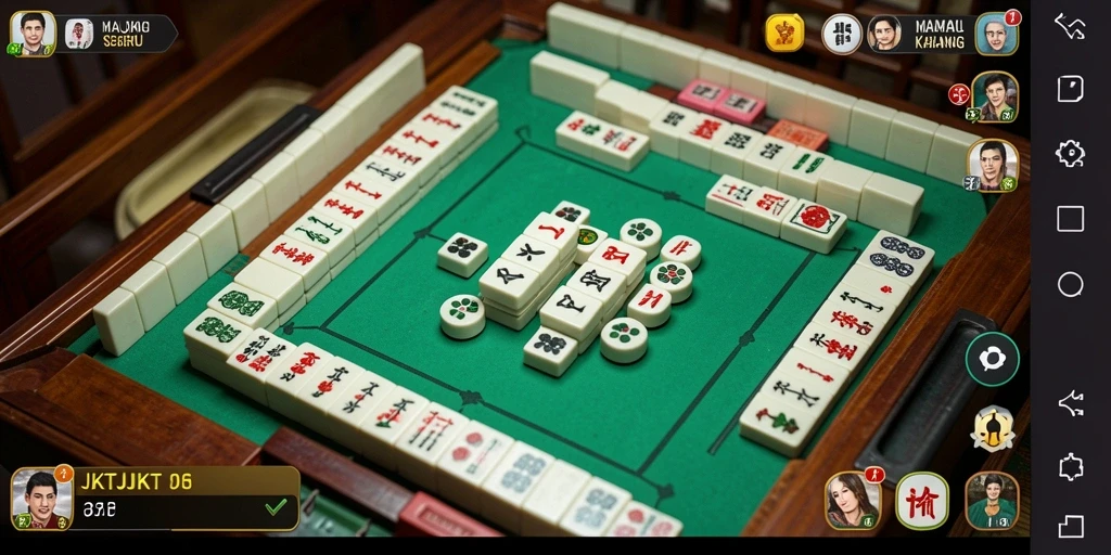 Screenshot gameplay JKTJKT menampilkan pengalaman seru bermain Mahjong.