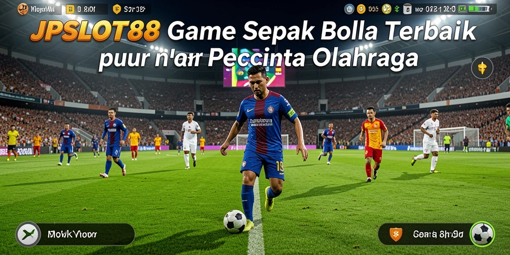 Tampilan gameplay seru dengan pertandingan sepak bola yang mendebarkan.