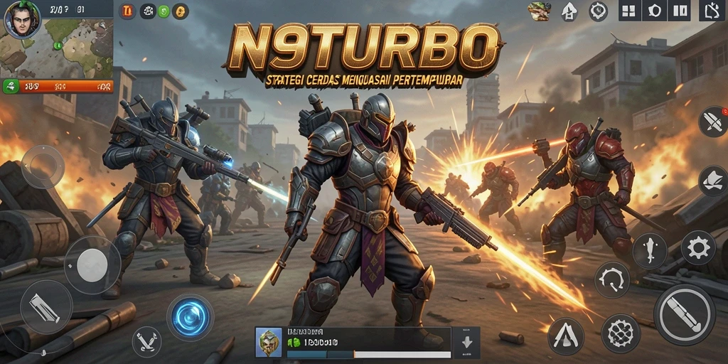 Screenshot N9TURBO menampilkan momen pertempuran strategi yang mendebarkan.