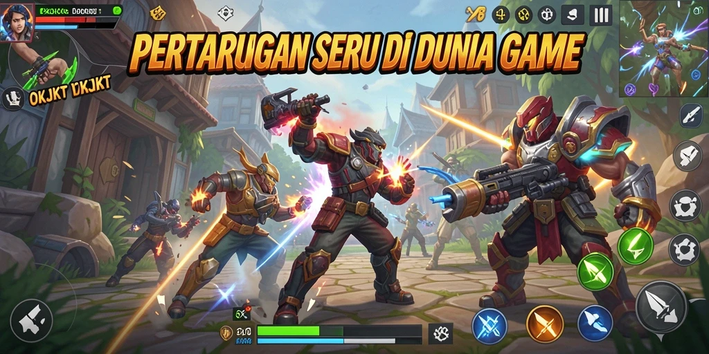 Screenshot OKJKT menampilkan duel seru antar karakter dalam pertarungan yang mendebarkan.