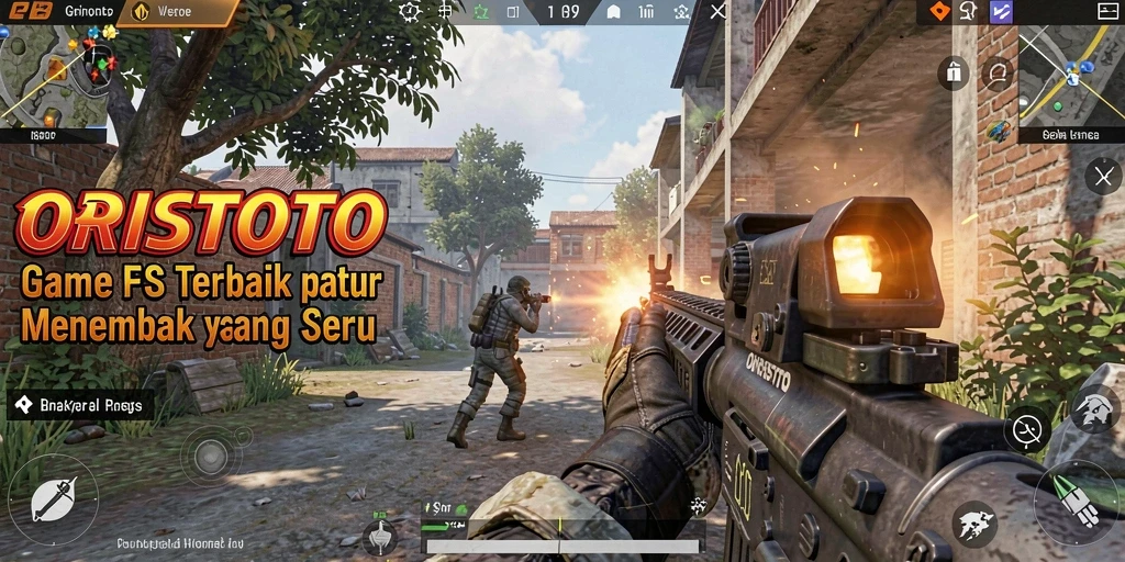 Screenshot menampilkan aksi seru dalam gameplay FPS ORISTOTO.
