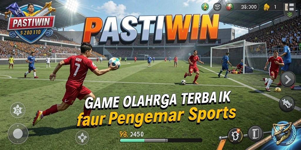Screenshot permainan PASTIWIN menunjukkan aksi seru gameplay olahraga.