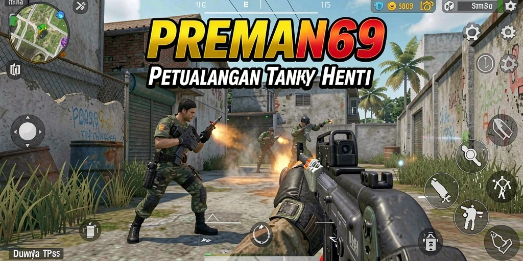 Screenshot gameplay PREMAN69 dengan aksi tembak menembak yang intens.