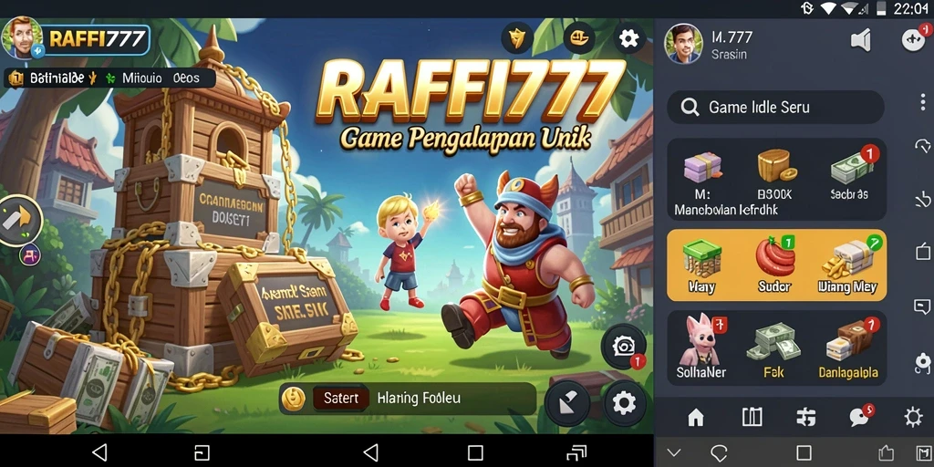 Tampilan gameplay RAFFI777 yang seru dan menantang di kategori Idle.