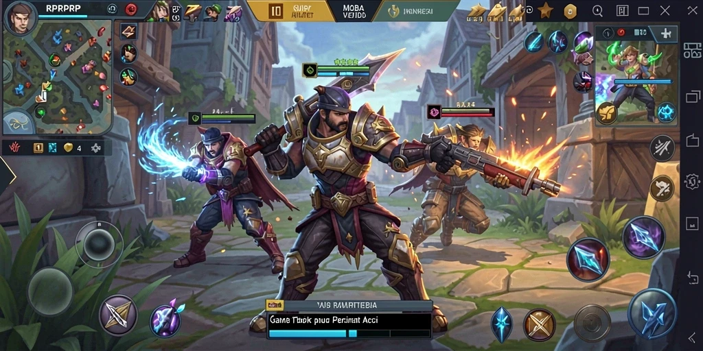 Screenshot tampilan pertempuran intens di RPRPRP.