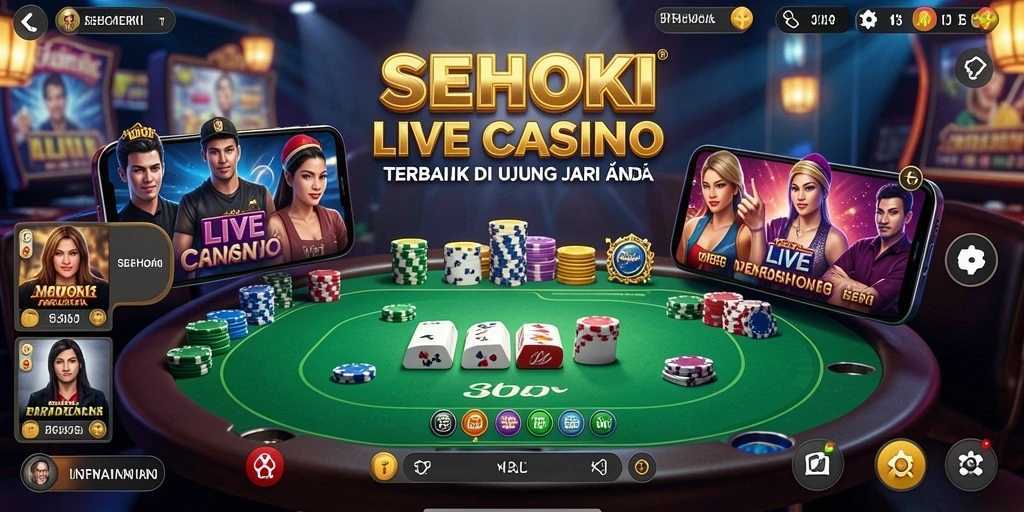 Screenshot SEHOKI menampilkan dealer profesional dan gameplay Live Casino yang menegangkan.