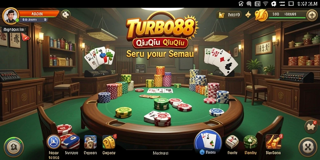 Tangkapan layar TURBO88 menunjukkan aksi seru dalam permainan QiuQiu.