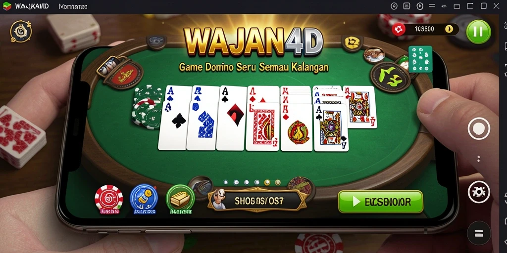 Screenshot WAJAN4D menampilkan aksi seru permainan Domino.
